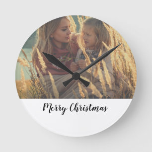 Horloge Ronde personnaliser ajouter votre photo noël personnalis