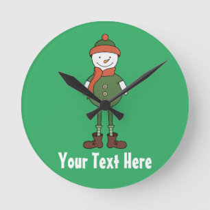 Horloge Ronde Personnaliser ce Cool Snowman