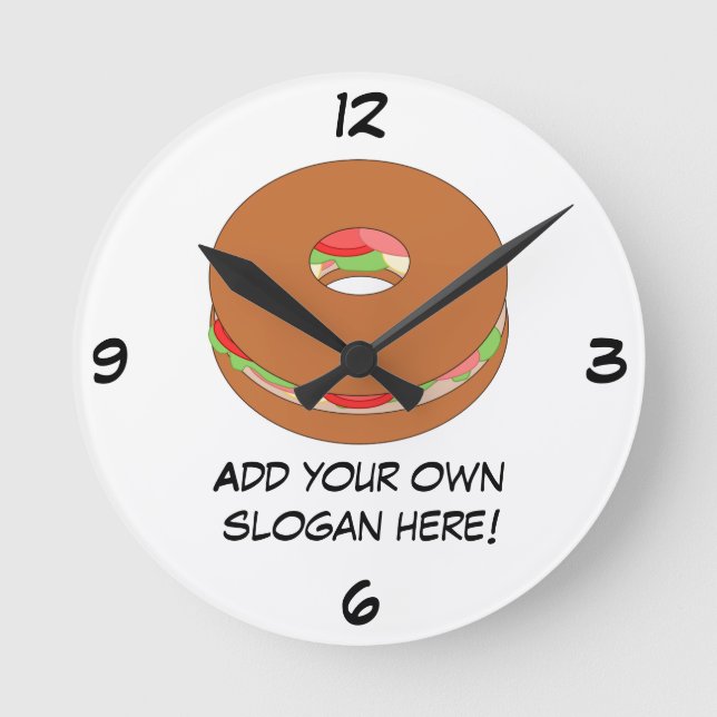 Horloge Ronde Personnaliser de cette image Bagel (Recto)