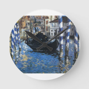 Horloge Ronde Personnaliser Peace Water Stream Boats Art Edouard