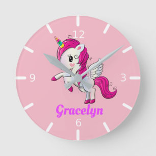 Horloge Ronde Personnaliser votre propre licorne