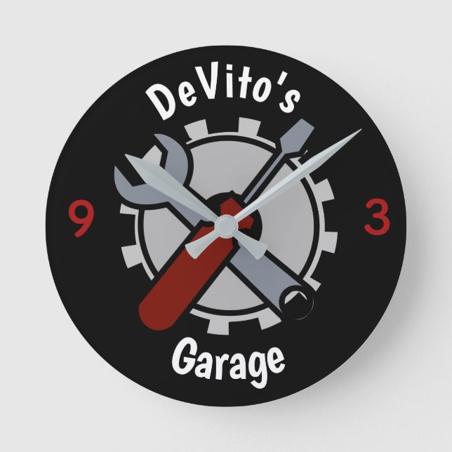 Horloge Ronde Personnalisez avec le garage nommé de tête de (Recto)