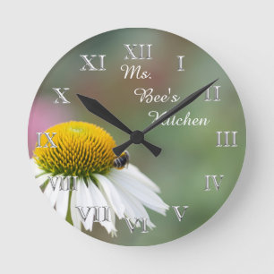Horloge Ronde (Personnalisez) les chiffres romains d'argent de