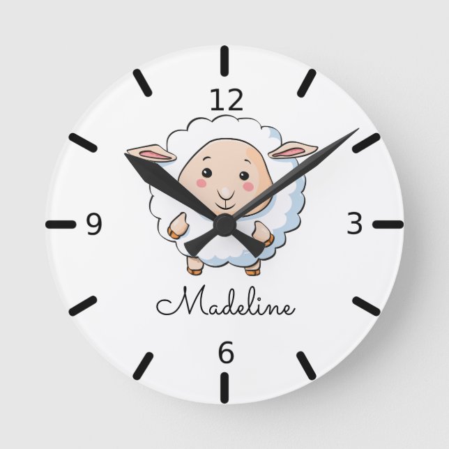 Horloge Ronde Personnalisez vos propres moutons (Recto)