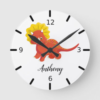 Horloge Ronde Personnalisez votre propre bébé dinosaure mou