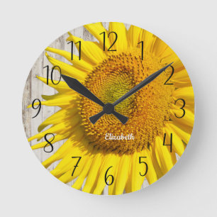 Horloge Ronde Personnalité de Beautiful Sunflower