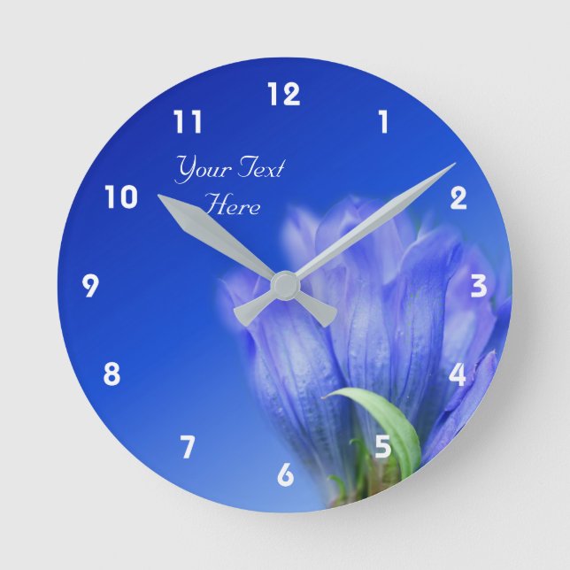 Horloge Ronde Personnalité de Blue Gentian (Recto)