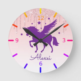 Horloge Ronde Personnalité de l'Unicorn magical