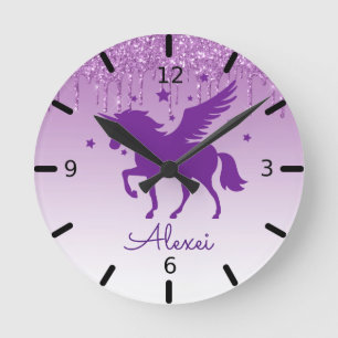 Horloge Ronde Personnalité de l'Unicorn magical