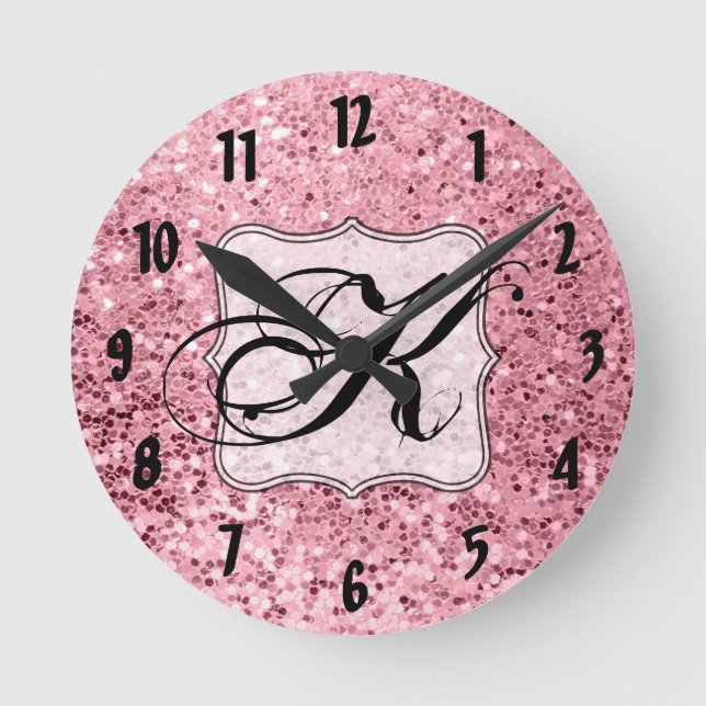 Horloge Ronde Personnalized Wall Clock Rose (Recto)