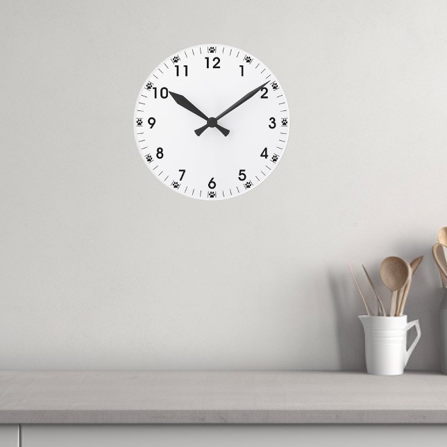 Horloge Ronde Pet Dog Cat Paw Clock (Créateur téléchargé)