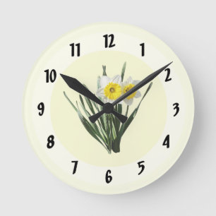 Horloge Ronde Petit Jonquille Timide
