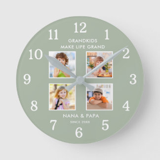 Horloge Ronde Petits-enfants rendent la vie grandiose 4 Collage