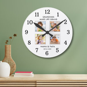 Horloge Ronde Petits-enfants rendent la vie grandiose 4 Collage