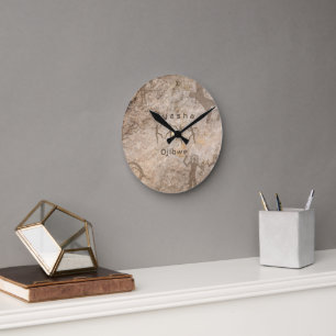 Horloge Ronde Pétroglyphes du Sud-Ouest Tribu/Nom personnalisé