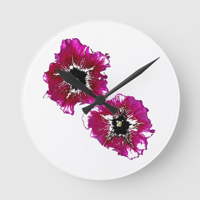Horloge Ronde Petunias d'été (Recto)