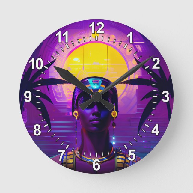 Horloge Ronde Pharaon Synthwave (Recto)