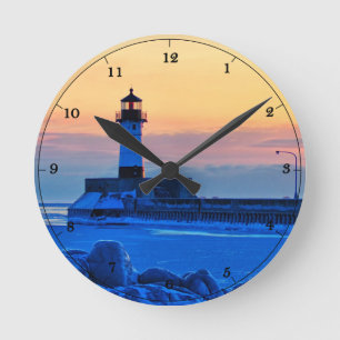 Horloge Ronde Phare Duluth Minnesota Lac Supérieur