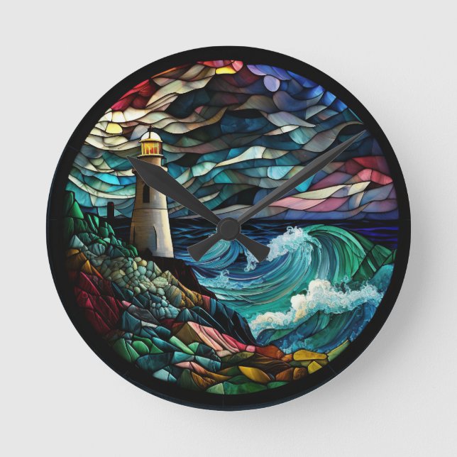 Horloge Ronde Phare en verre tendu (Recto)