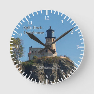 Horloge Ronde Phare fendu de roche d'horloge de plage