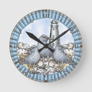 Horloge Ronde Phare guide des mouettes