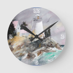 Horloge Ronde Phare sur l'horloge rocheuse de rivage