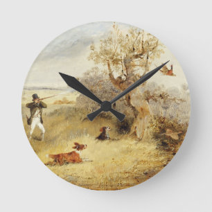 Horloge Ronde Pheasant shooting (oil on canvas) 2