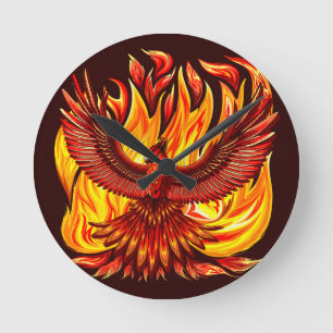 Horloge Ronde Phoenix mythologique immortelle Créature