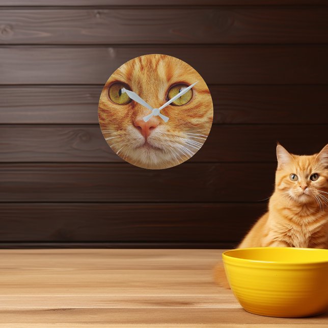 Horloge Ronde Photo Custom Cat Dog Pet Family Personalized (Créateur téléchargé)
