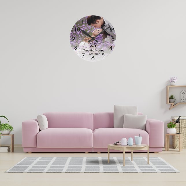 Horloge Ronde Photo d'anniversaire de mariage (Créateur téléchargé)