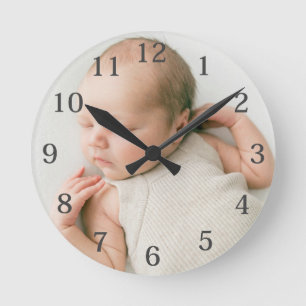 Horloge Ronde Photo de bébé personnalisée 