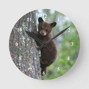 Horloge Ronde Photo de l'arbre de l'ours Brown
