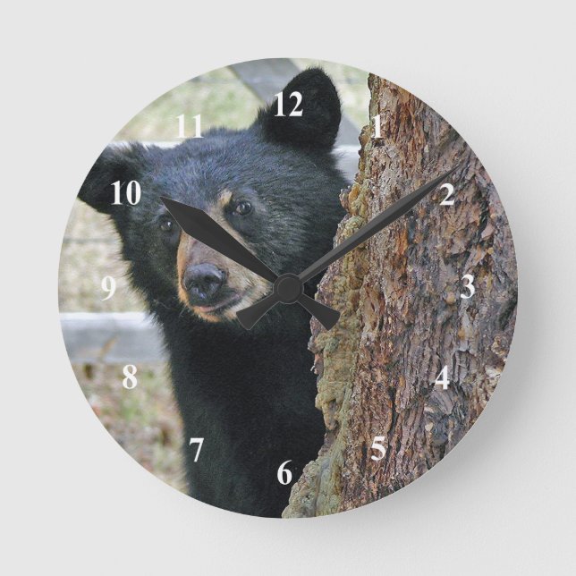 Horloge Ronde Photo de l'ours noir (Recto)
