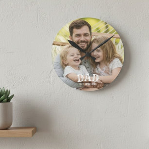 Horloge Ronde Photo de Papa Établie