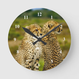 Horloge Ronde Photo de Wildlife Cheetah