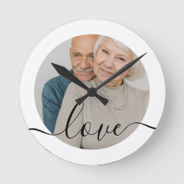 Horloge Ronde Photo et texte personnalisés