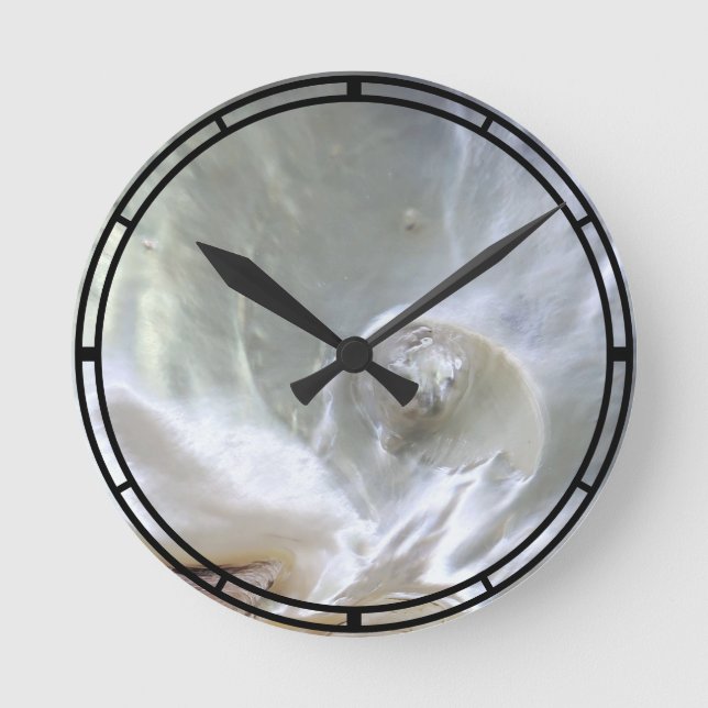 Horloge Ronde Photo Mère De Pearl Nacre (Recto)