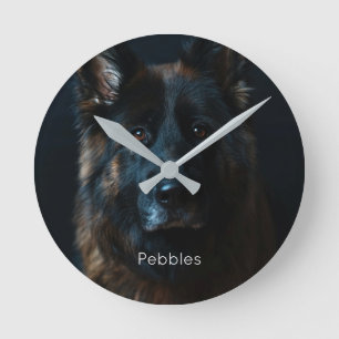 Horloge Ronde Photo personnalisée berger allemand