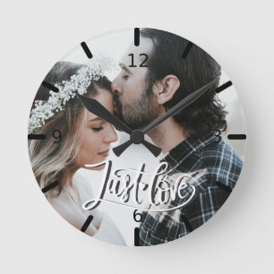 Horloge Ronde Photo personnalisée - Juste Amour