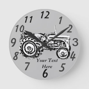 Horloge Ronde photo vintage Gray massey tracteur fergison