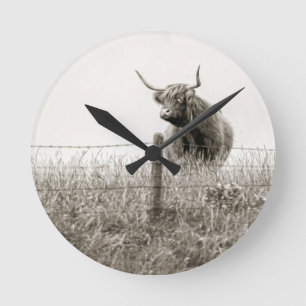 Horloge Ronde Photographie écossaise de vache