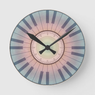 Horloge Ronde Piano Clock dans Pastel Colors