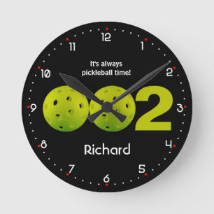 Horloge Ronde Pickleball personnel 002 score