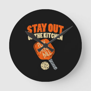 Horloge Ronde Pickleball - Restez Hors De La Cuisine