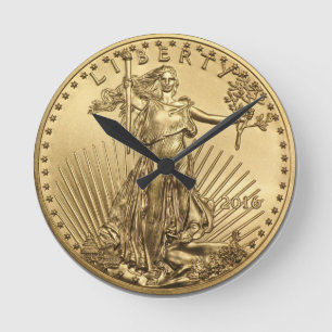 Horloge Ronde Pièce Gold Eagle