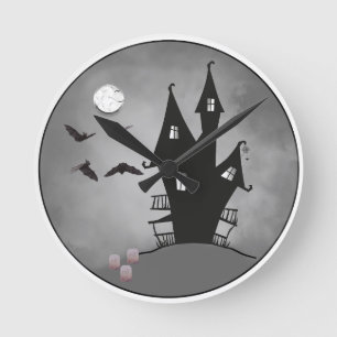 Horloge Ronde pierre tombale des chauves-souris
