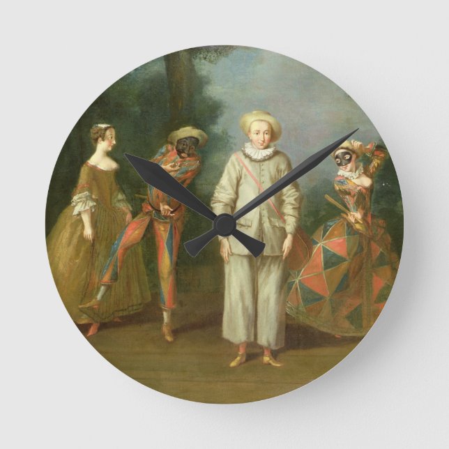 Horloge Ronde Pierrot et Harlequin (Recto)