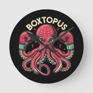 Horloge Ronde Pieuvre boxeur - Boxtopus