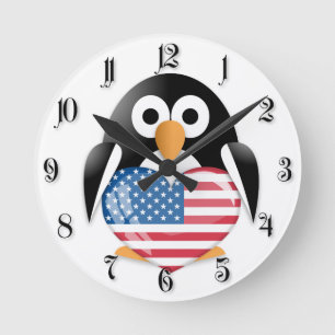 Horloge Ronde Pingouin