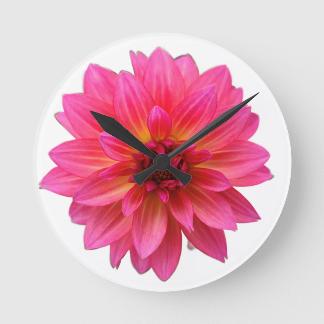 Horloge Ronde Pink Dahlia Clock (Recto)